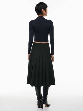 ARITZIA Babaton Pleated Midi Skirt — Modern Minimalist Elegance